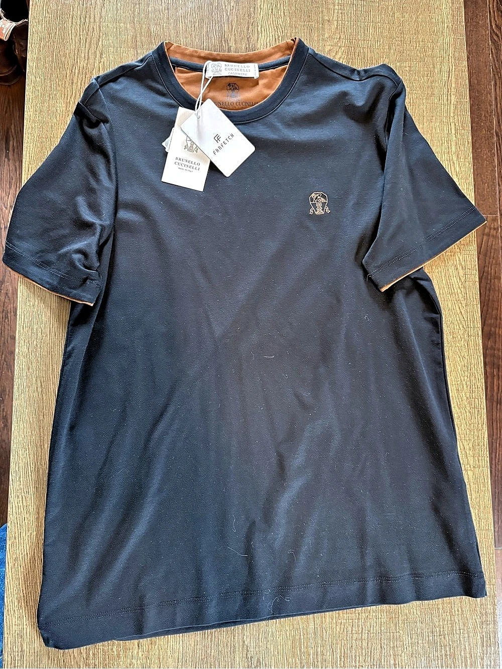 Brunello Cucinelli Logo-Embroidered Cotton-Jersey T-Shirt Black